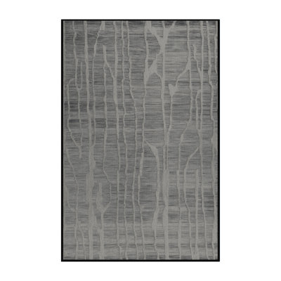 Machine Washable Abstract Gray Area Rug