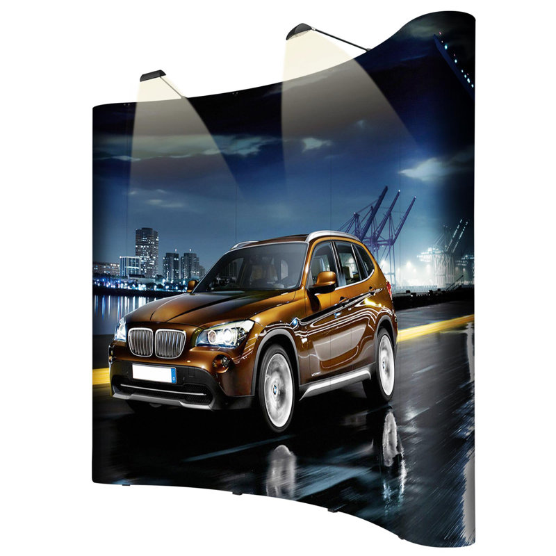 Yescom 10X8ft Tradeshow Booth Exhibit Pop Up Display Kit W/ Spotlights & Rolling Case & PVC Panel For Customed Graphic
