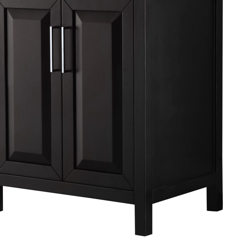 Base de meuble-lavabo simple 29 po Daria seulement, Espresso foncé / chrome poli