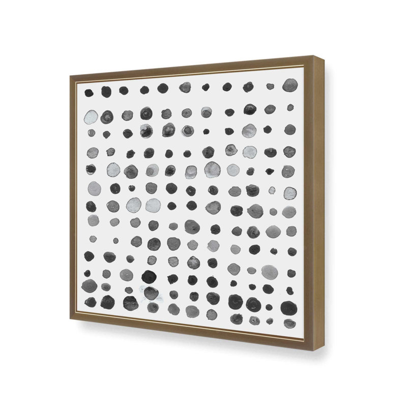 Commande en noir et blanc, reproduction sur toile, Or brossé, H 21,75 po x l 21,75 po