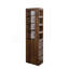 Vitrine de rangement de 180 cm de haut, tablette à 4 niveaux, 3 tiroirs latéraux et 4 petites étagères d'exposition, bibliothèque haute moderne en bois-1152679620
