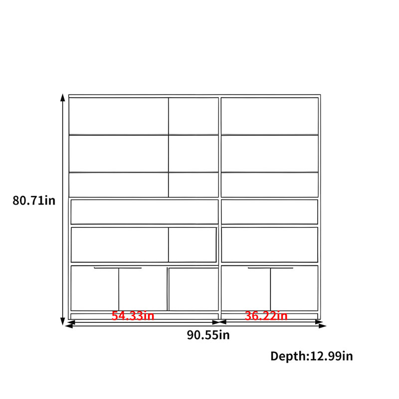 Bibliothèque simple de style japonais