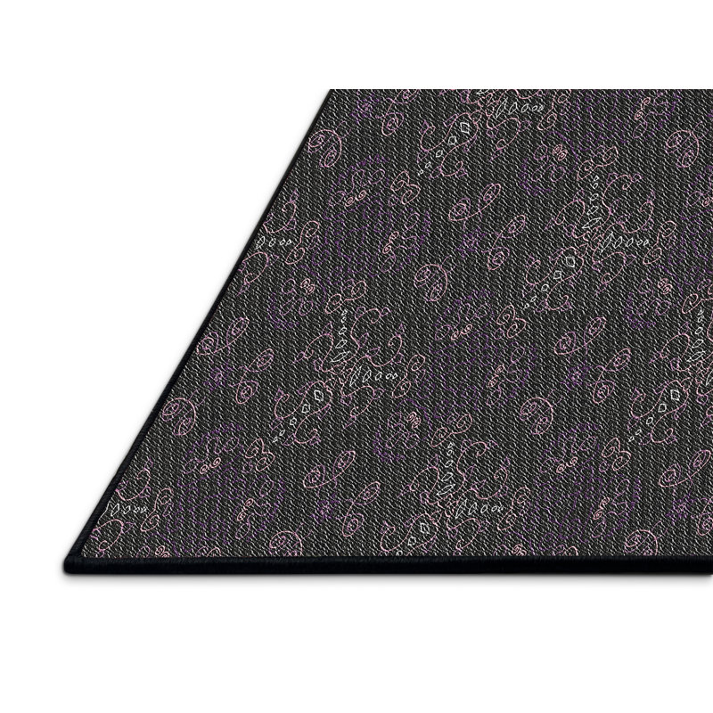 Noir Tapis décoratif, Rectangle 5 pi x 7 pi
