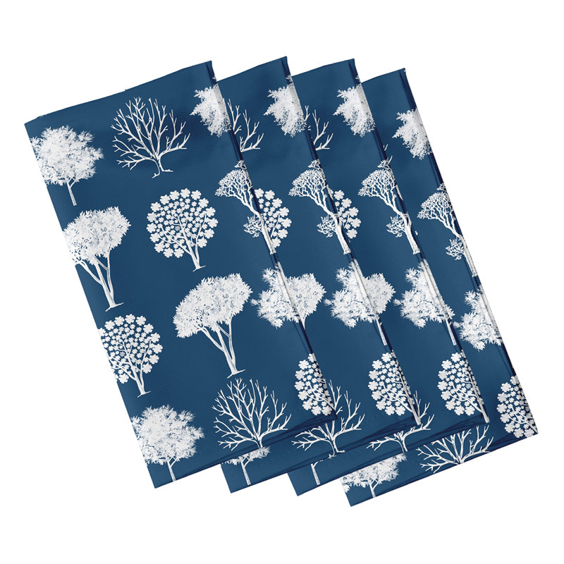 Ensemble de serviette de table 4 pièces champ d’arbre Maxson, bleu