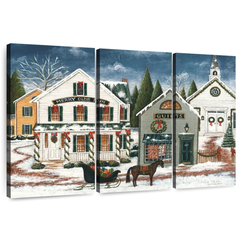 Lelend Christmas Village foncé, H 20 po x l 33 po