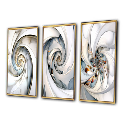 " Spiral Abundance In Light Blue II " by Designart 3 - Pieces