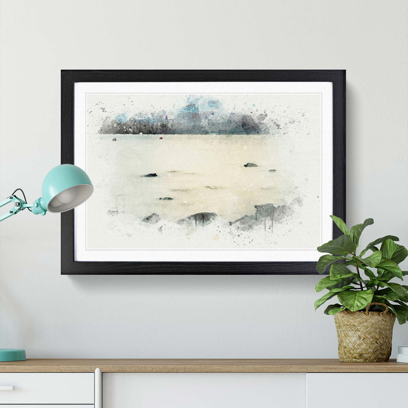 Lake Ullswater in Cumbria in Abstract - Picture Frame Graphic Art Print on MDF, 62cm H x 87cm W x 2cm D, Black Framed