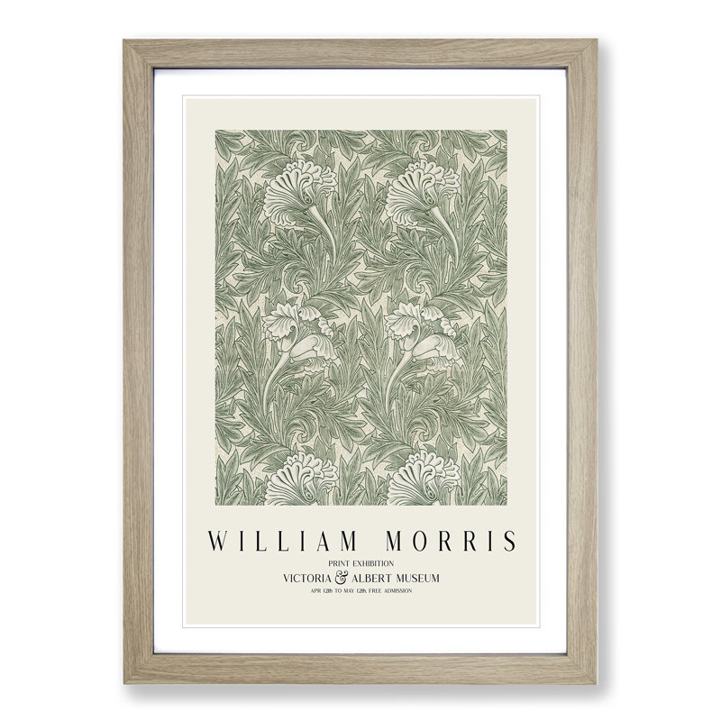 Tulips by William Morris - Picture Frame Painting, 36cm H x 27cm W x 2cm D, Oak Framed