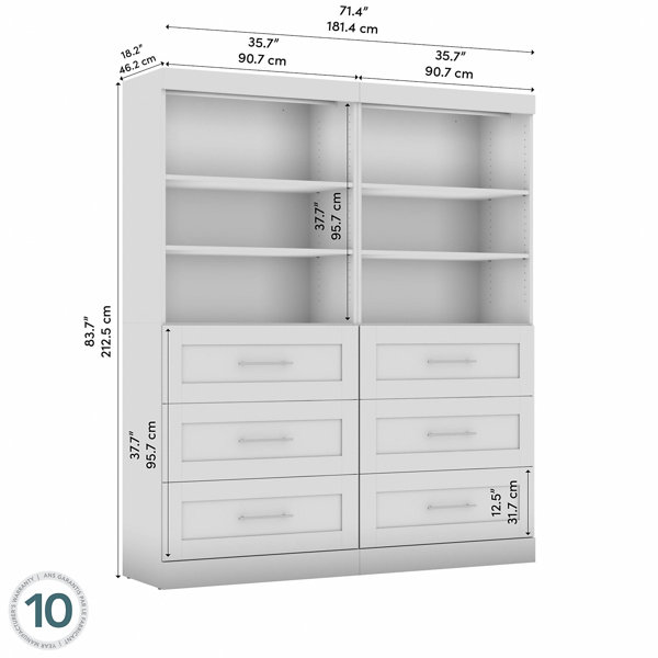 Wade Logan® Arlex 72 W Closet Organizer with Drawers & Reviews