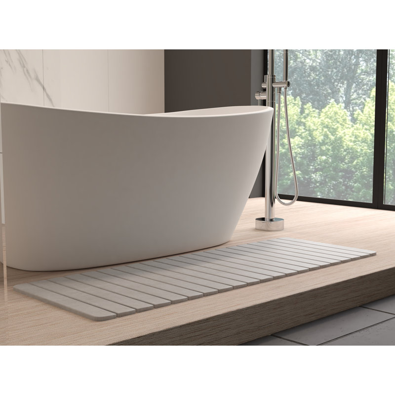 Tapis de bain Diatomite Stone, Gris, Très grand L 58 po x l 21 po