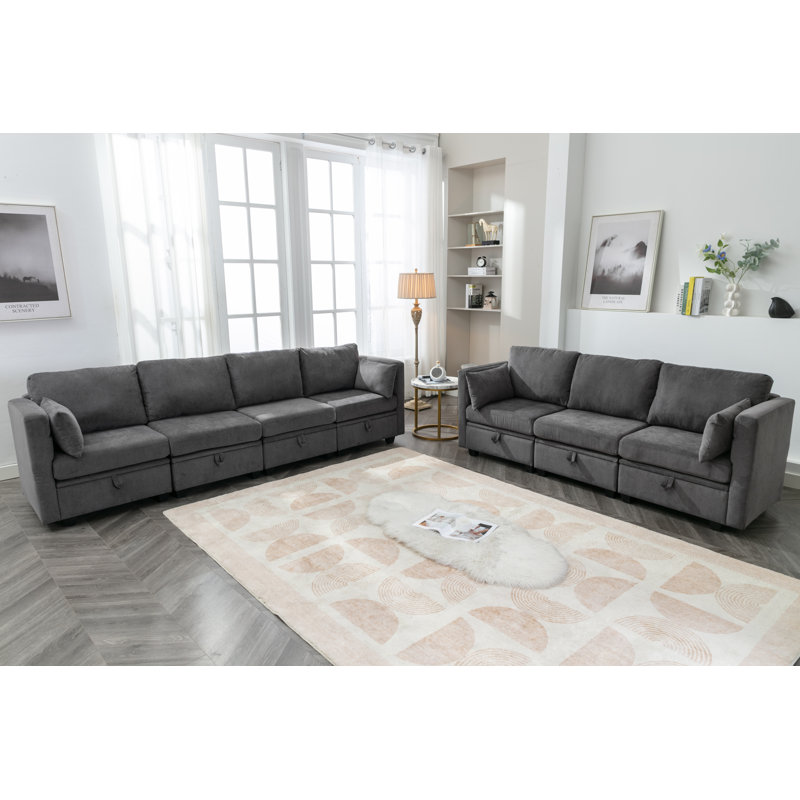 Ensemble de salon 2 pièces Gansett, Polyester 100 % gris foncé