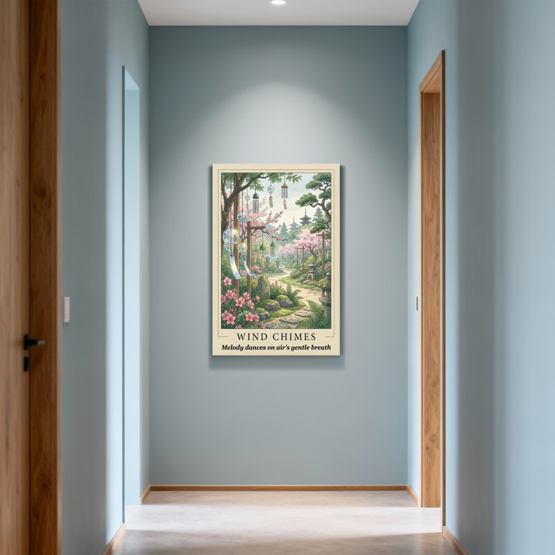 Paysage et nature, carillons de vent, chemin de jardin, lanternes de fleurs de cerisier, H 30 po x l 20 po