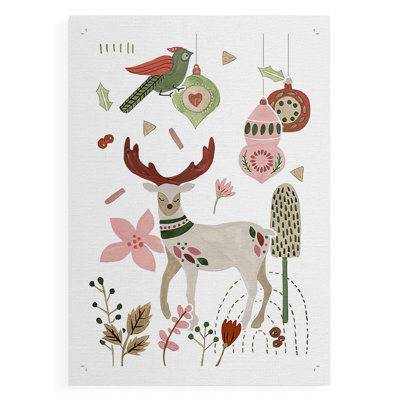 Reindeer Wishes Collection B - Impression sur toile seulement - NON-CADRE