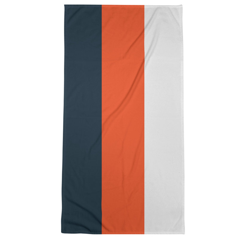 Microfiber Bath Towel, Tennessee Red Football Navy Blue/Dark Orange/White