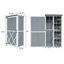 Remise de rangement d'extérieur deux tons avec toit incliné Roomfitter 54 pouces, gris et blanc