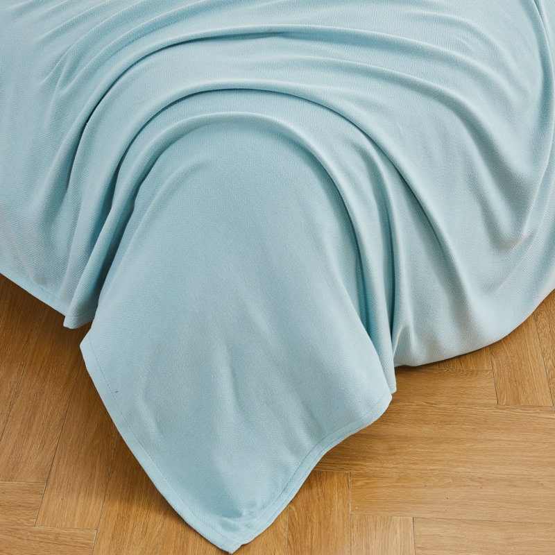 Couverture en coton rayonne de bambou Diamond, Bleu, Lit simple