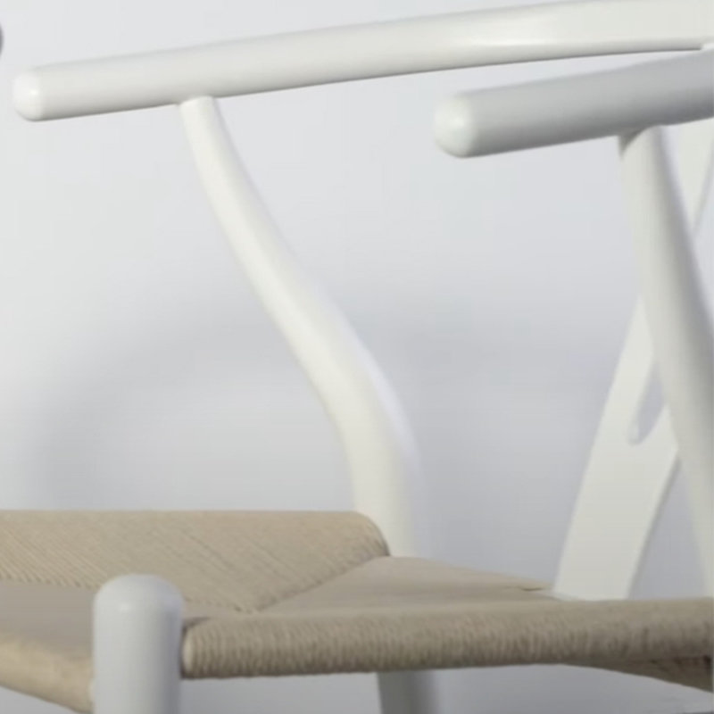 Fauteuil Wishbone, teinture blanche