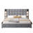 Upholstered Bed,with Reading Lamp and Usb Port, Wide Headboard,without Bedside Tables and Mattress,Velvet-1891787371