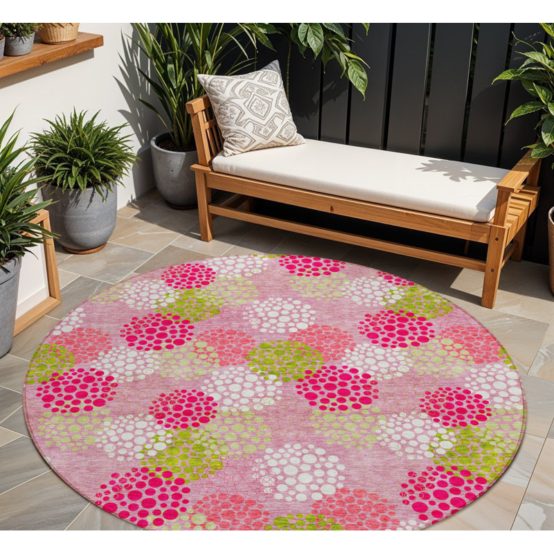 Tapis intérieur lavable à pois 8 po