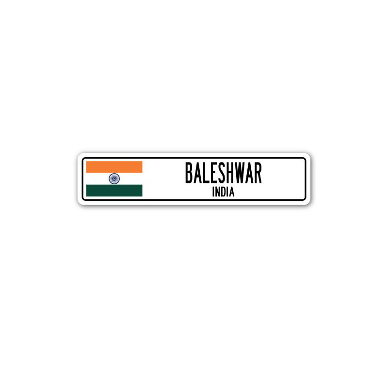Plaque de rue en aluminium Brookline Baleshwar, Inde, H 8 po x l 36 po x P 1 po