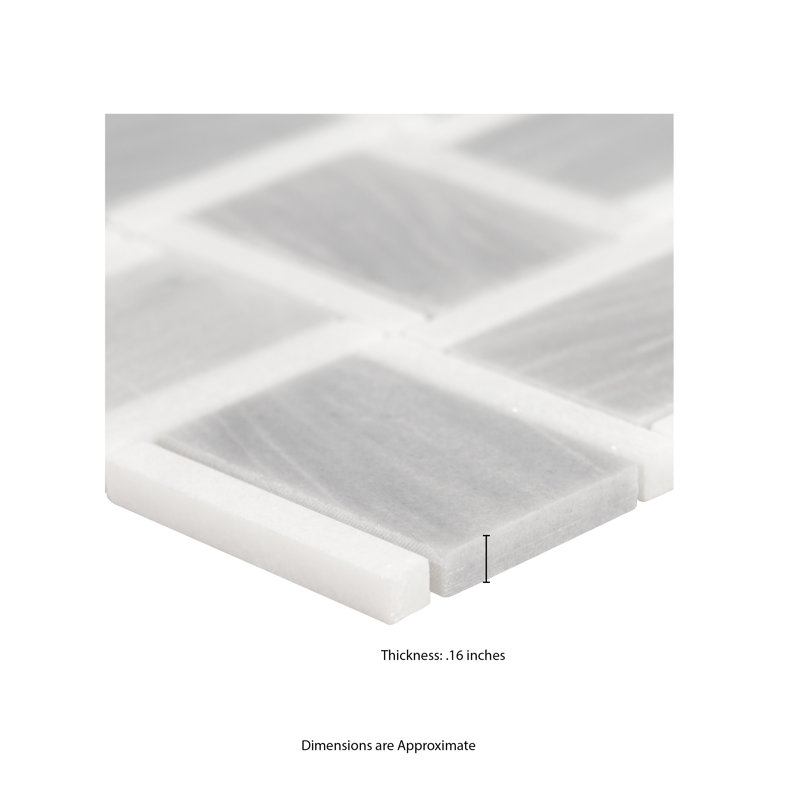 Elorea 12 in. x 12 in. Polished Marble Mosaic Floor and Wall Tile