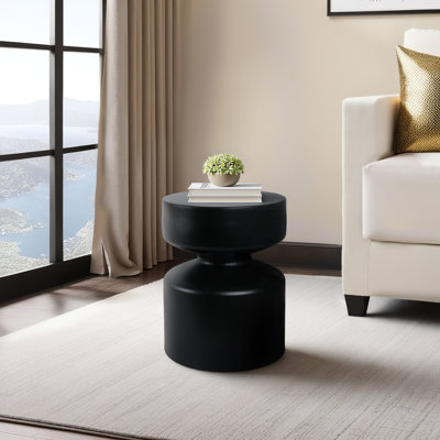 Metal, 18"H Pawn Shaped Stool, Black, Round