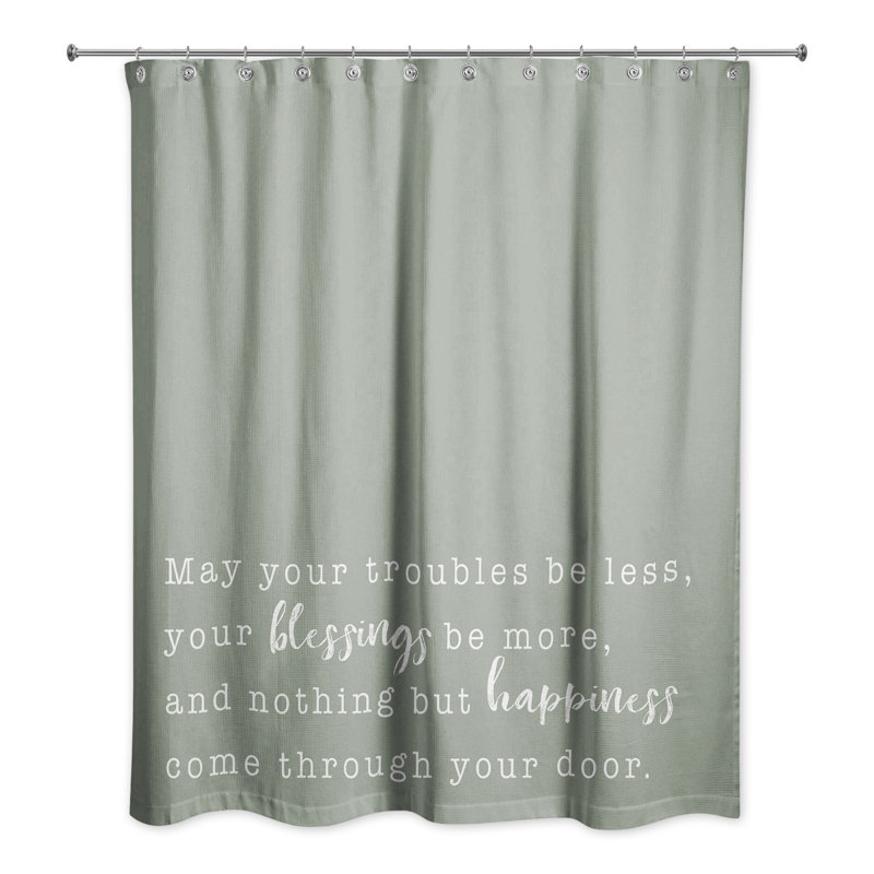 «May Your Blessings Be More» sur le rideau de douche sauge