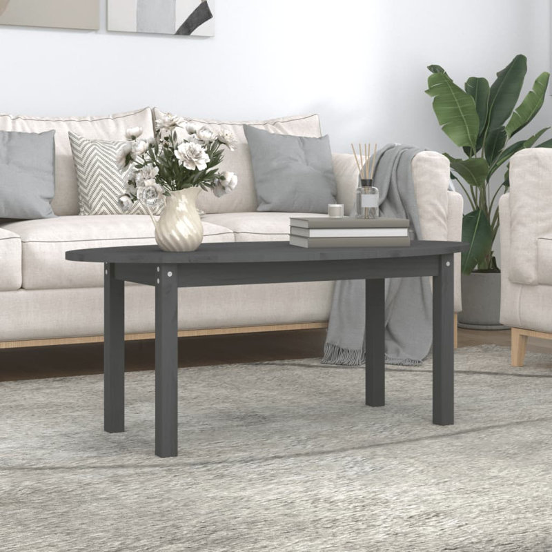 Synergy Solid Wood Four Leg Coffee Table, 45cm H x 110cm W x 55cm D, Grey