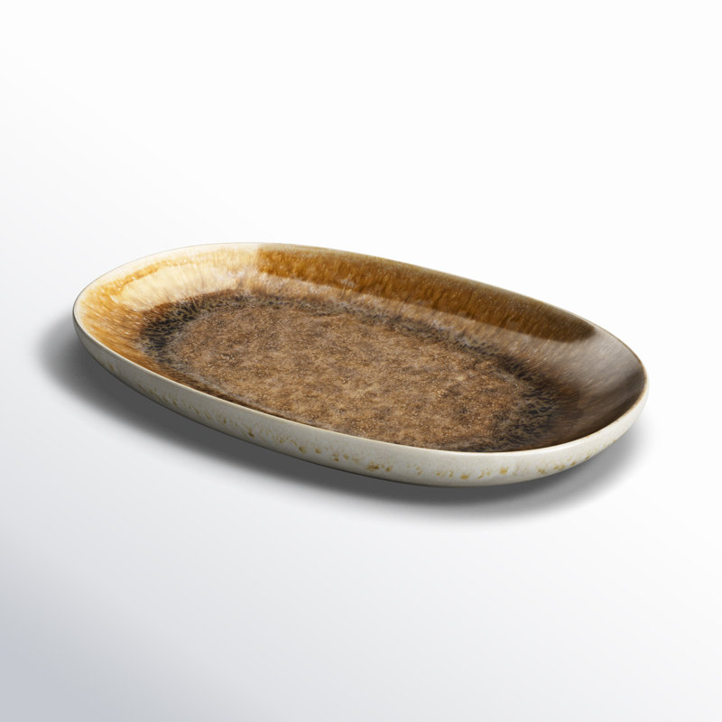 Point Lobos Stoneware Platter, 1" H x 8.5" W x 14" D