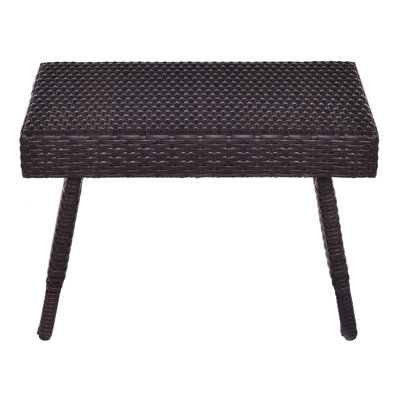 Amedeo Rectangular Wicker/Rattan Outdoor Folding Coffee Table