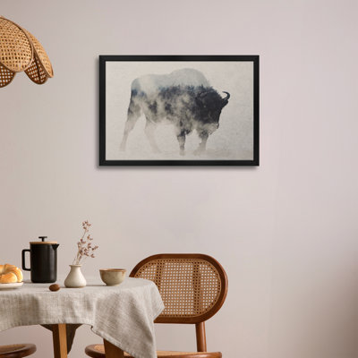 Bison In The Fog Premium Framed Poster by Andreas Lie