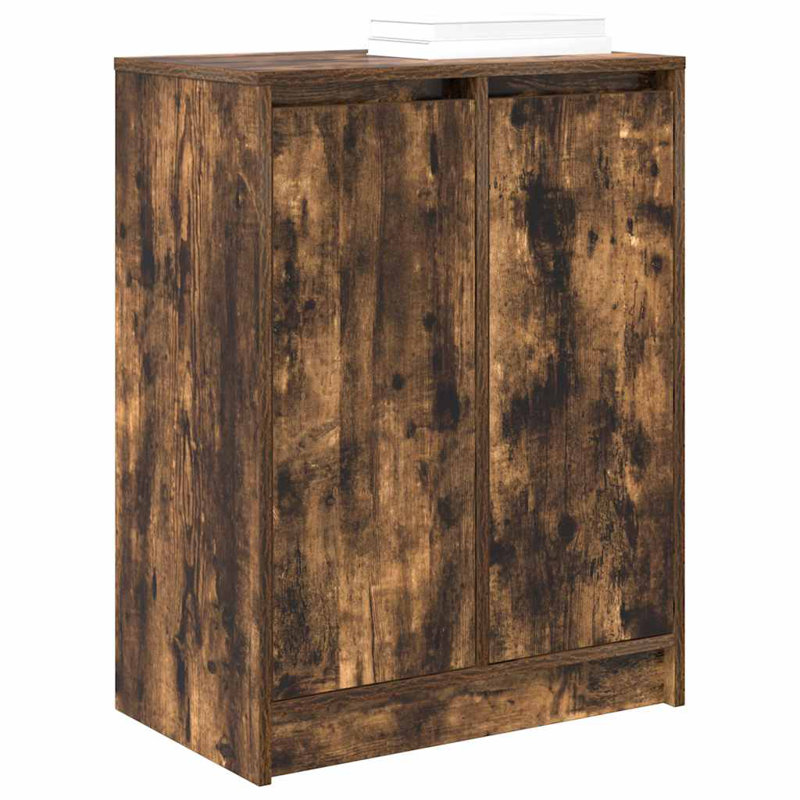 8 Pair Shoe Storage Cabinet, Smoked Oak