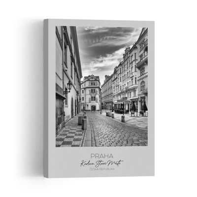 Old Town Prague Street Dramatic Abstract Contemporary Architecture City Wall Art Print 1 Piece Wrapped Canvas Wall Art