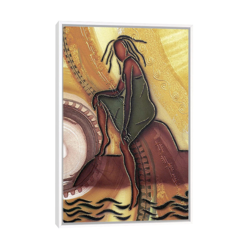 « By the Water » par Fred Odle-impression, Pas de tapis, H 26 po x l 18 po x 1,5 po, Toile blanche encadrée