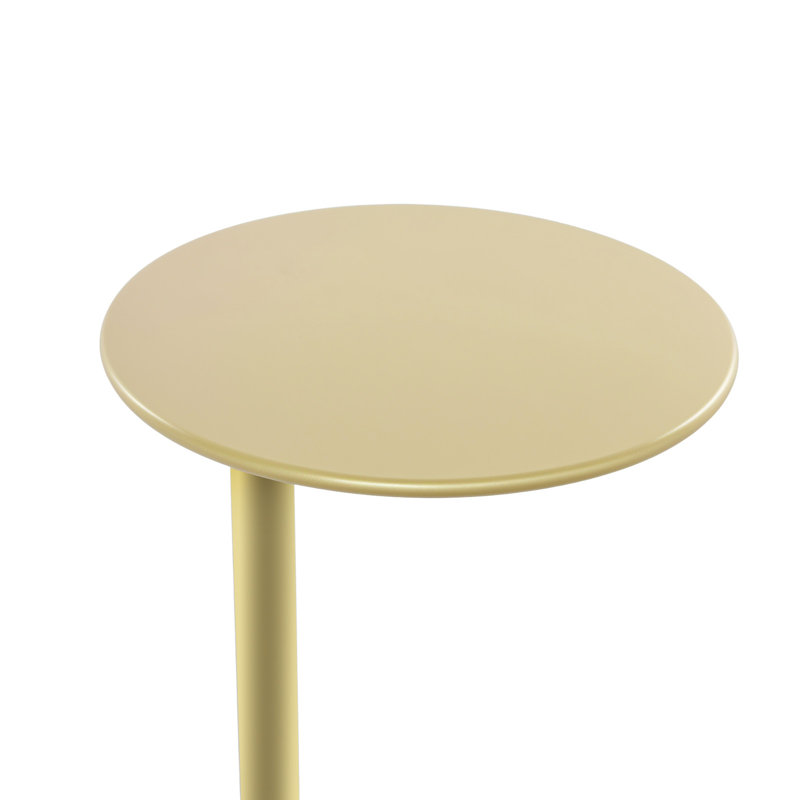 Table d'appoint ronde moderne minimaliste avec base en forme de O pour les espaces compacts, Gold
