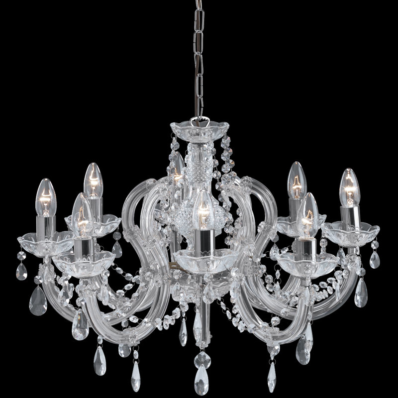 Kelly 8 - Light Candle Style Chandelier, Chrome