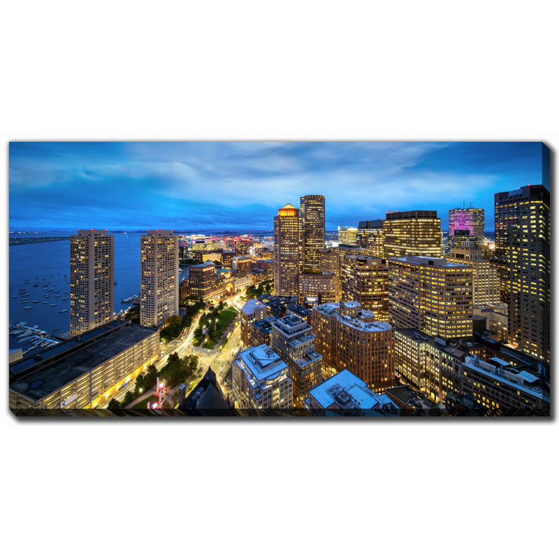 Art sur toile Boston City View, H 20 po x l 40 po