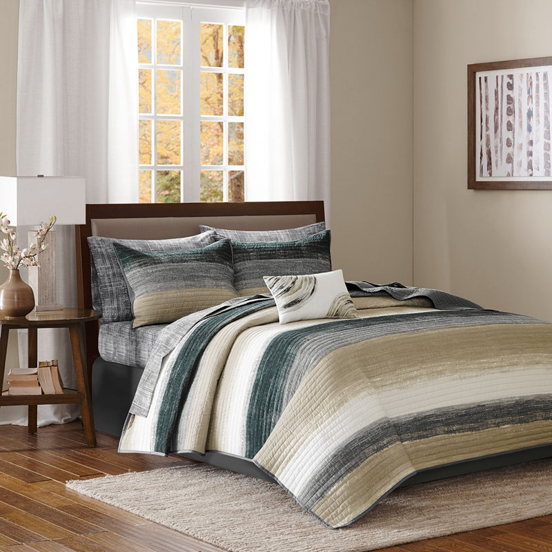 Courtepointe Ianne, Courtepointe très grand + 7 pièces supplémentai, Taupe