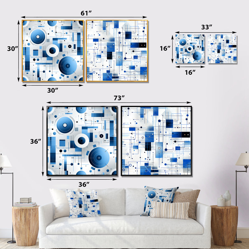 Cyntoria - Ensemble de 2 reproductions d'art sur toile, Toile tendue, H 36 po x l 73 po x P 1,5 po