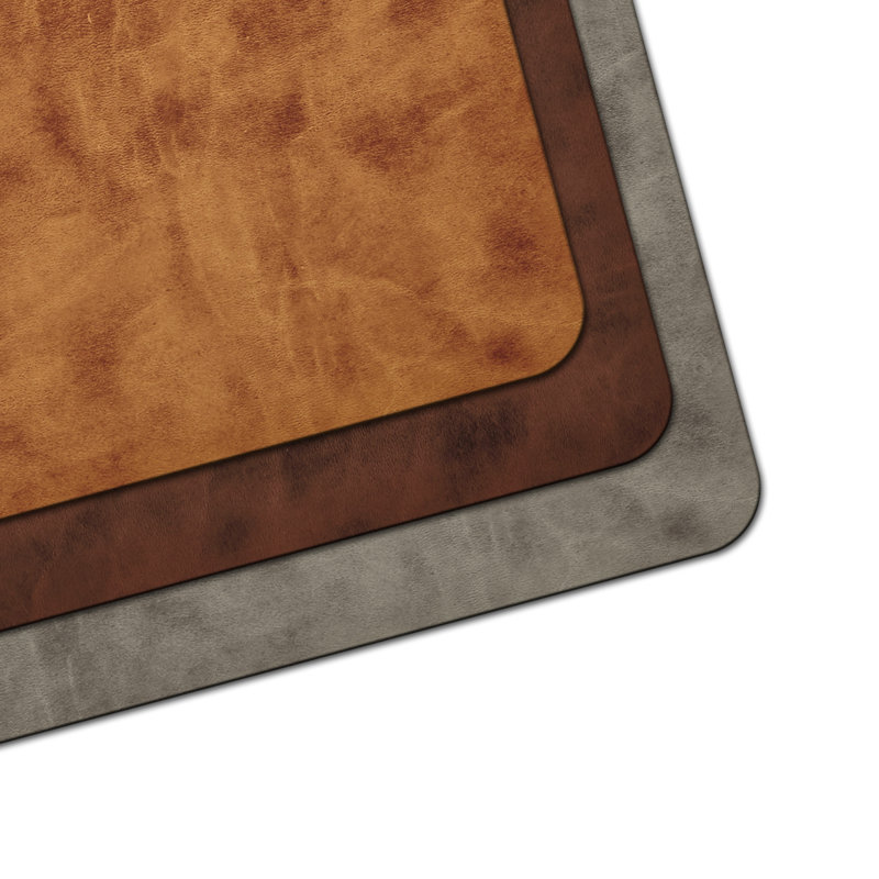 Cherfrere Vinyl Abstract Rectangle Placemat, Light Brown