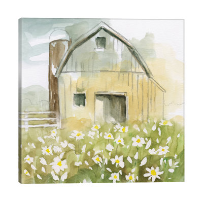 Daisy Barn by Nan - Wrapped Canvas Painting