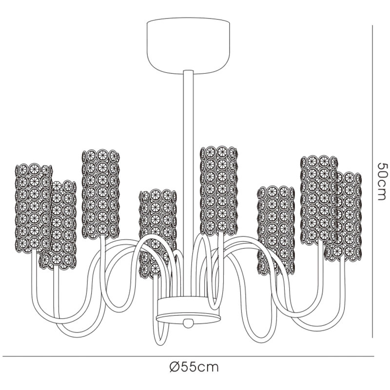 8 - Light Shaded Chandelier