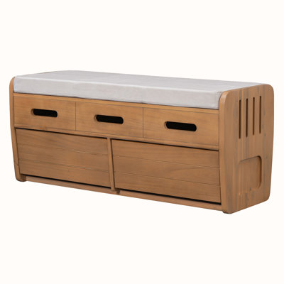 2-Drawer Storage Bench with Cushion