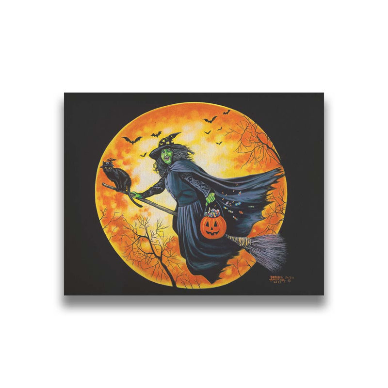 «Moonlight Flight» par Robert Andrea, H 16 po x l 20 po x P 1,5 po, Toile sans cadre