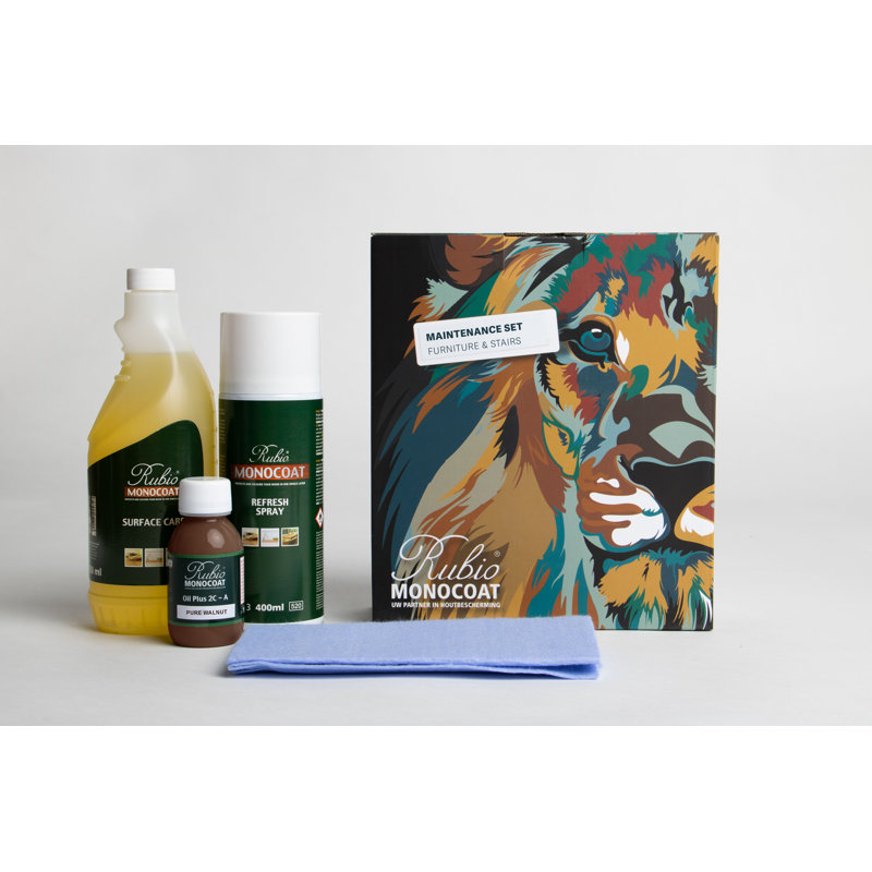 Forzalaqua Maintenance Set Oak, Sponge Towel Oil, Walnut