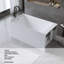 Baignoire de 51 po à surface solide matte, baignoire autoportante en pierre de résine à surface solide, baignoire de trempage à surface solide blanc mat, baignoire autoportante avec trop-plein et bonde escamotable, blanc mat