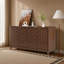 Buffet de 60 po de largeur avec 4 portes, pieds en bois massif et tablettes réglables-24103132