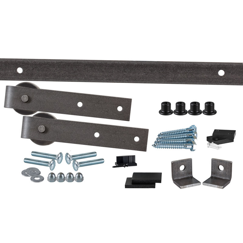 Ensemble de quincaillerie pour porte de grange simple 402, 96 po, Couche transparente
