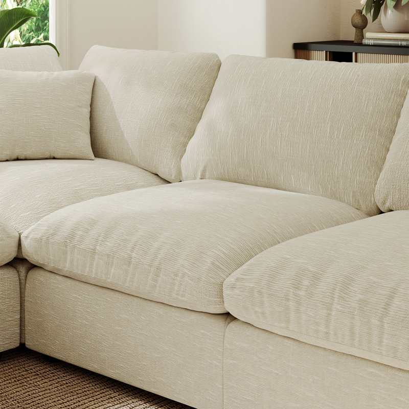 Canapé rembourré, canapé modulaire modulaire Cloud Couch pour salon, chambre à coucher, H 24,8 po x l 67 po x P 28,3 po, 2