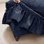 Canapé modulaire en chenille bleu à 4 places avec accoudoirs évasés, jupes de plis à volants détachables et pieds fuselés, coussin décoratif doux et confortable avec repose-pieds Cloud-163067219